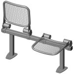 Twosome fold down sitting bench with wire mesh sitting surface