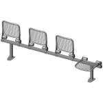 Foursome fold down sitting bench with wire mesh sitting surface