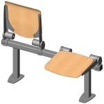 Twosome fold down sitting bench with beech wood sitting surface