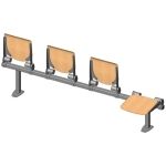 Foursome fold down sitting bench with beech wood sitting surface