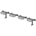 Foursome rigid sitting bench with wire mesh sitting surface