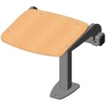 Single rigid sitting bench with beech wood sitting surface