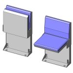 Fold down seat with base stand, with low back rest