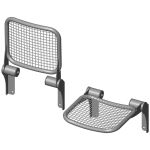 Fold down seat with wire-mesh sitting surface; wall-mounted